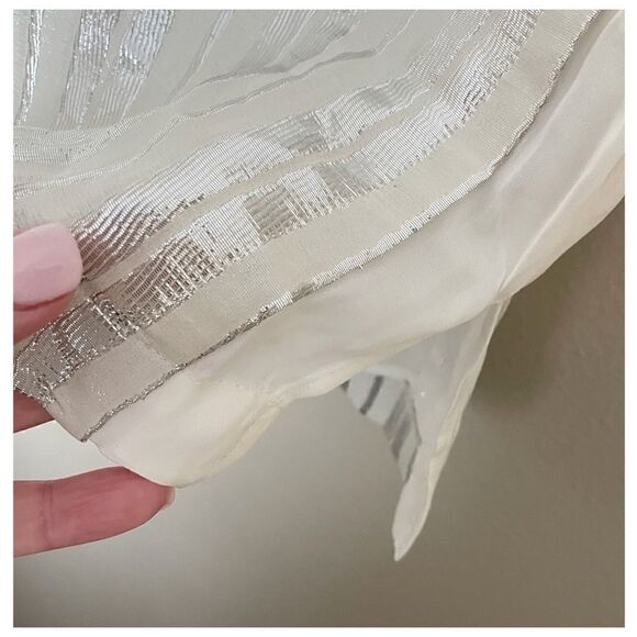 Rebecca Minkoff • Lars Silk Sleeveless Metallic Stripe Shift Dress Size S - Picture 6 of 9